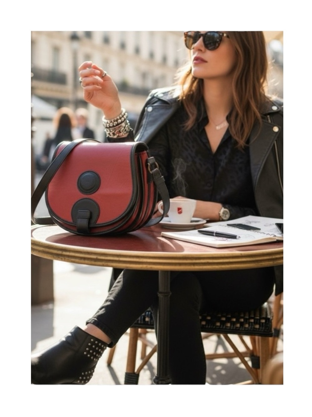 Vintage: Boots ‘n Bags ❁ Accordion Mini Crossbody Saddle Bag ❁ Brick Red Leather